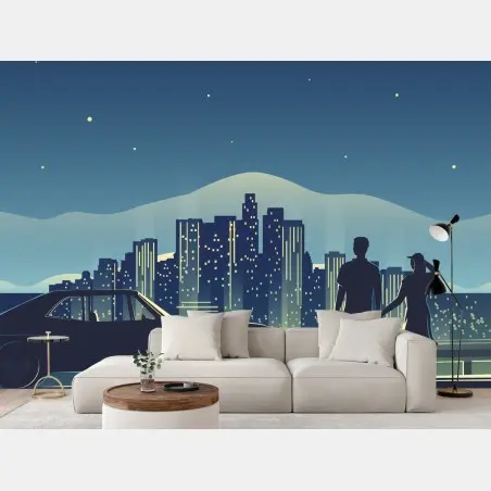 Fototapete Los Angeles nächtliche skyline – Pixers®