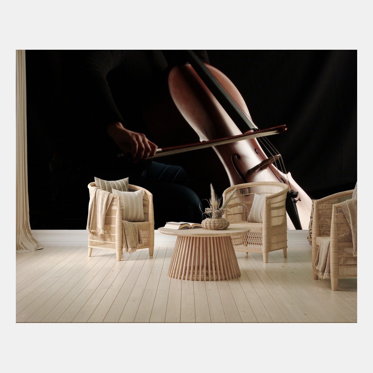 Fototapete silhouette eines cellisten im schatten – Pixers®