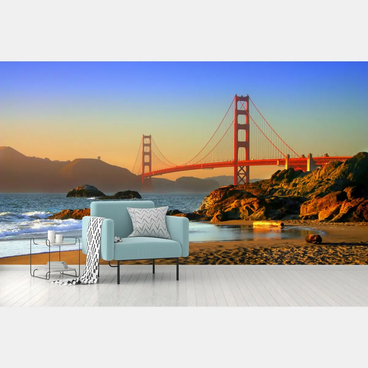 Fototapete brücke Golden Gate bei sonnenuntergang – Pixers®