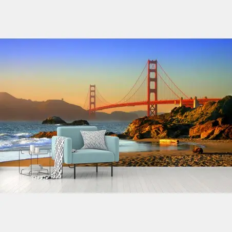Fototapete brücke Golden Gate bei sonnenuntergang – Pixers®