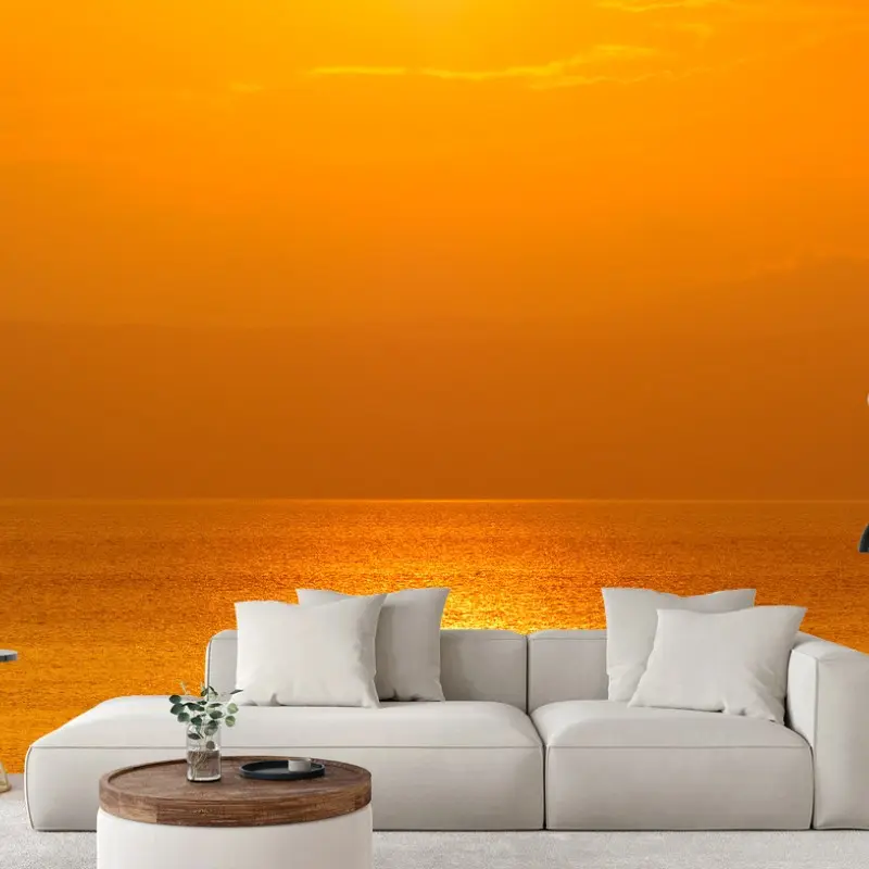 Fototapete goldener sonnenuntergang über dem meer