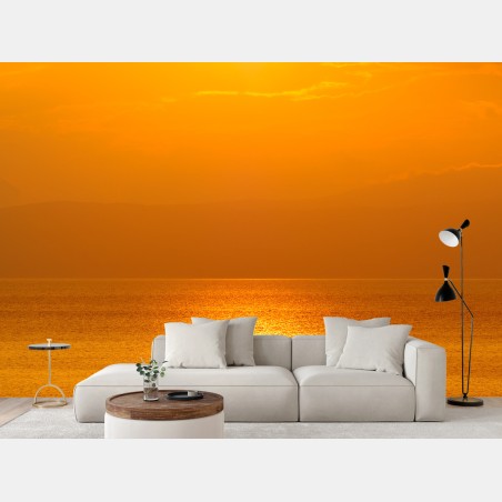 Fototapete goldener sonnenuntergang über dem meer – Pixers®
