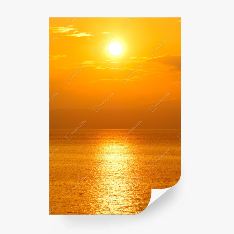 Fototapete goldener sonnenuntergang über dem meer
