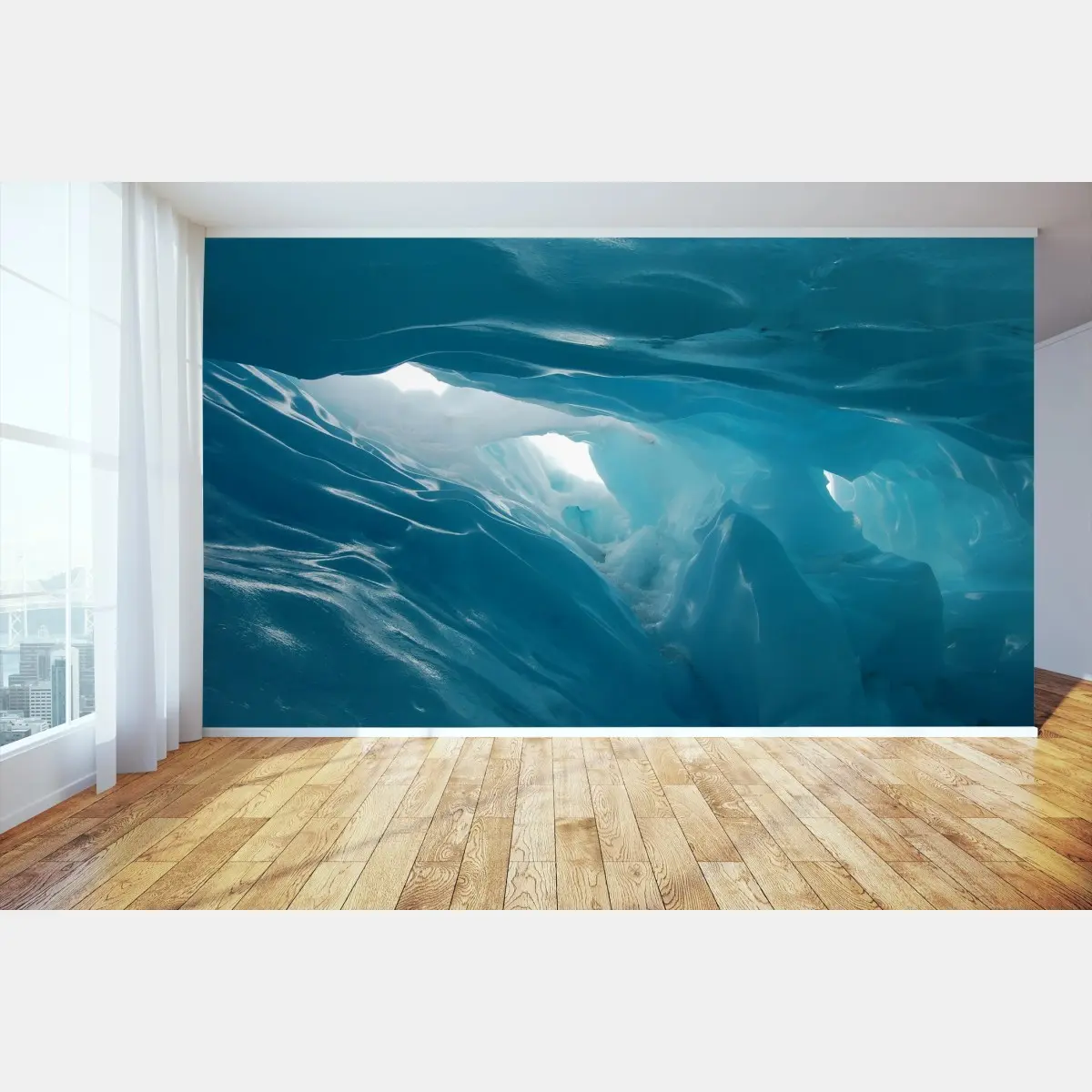 Fototapete ruhige blaue gletschereishöhle – Pixers®