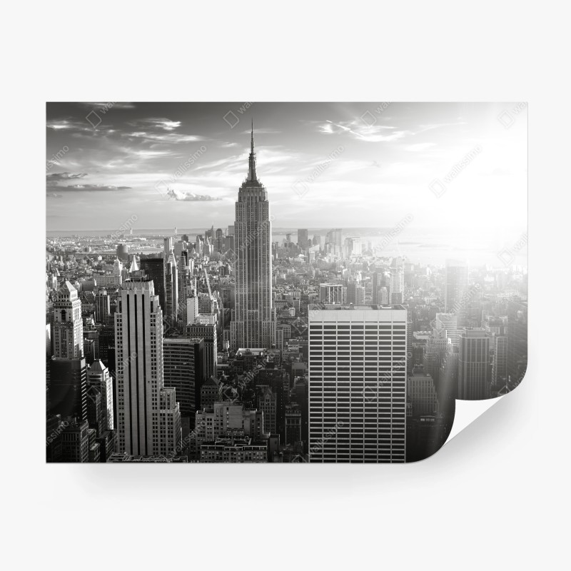 Fototapete schwarzweiß skyline von Manhattan