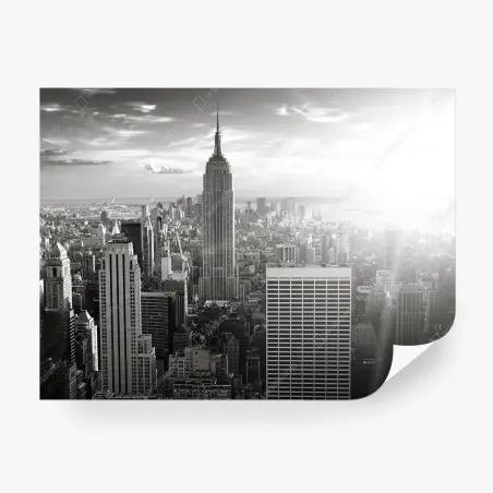 Fototapete schwarzweiß skyline von Manhattan – Pixers®