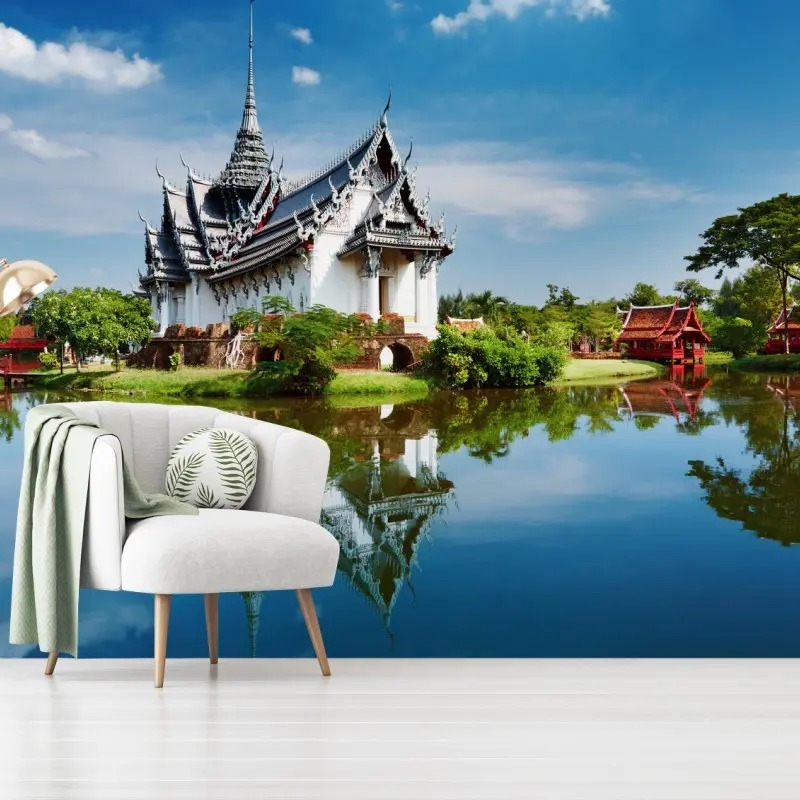 Fototapete ruhige spiegelung bei Sanphet Prasat