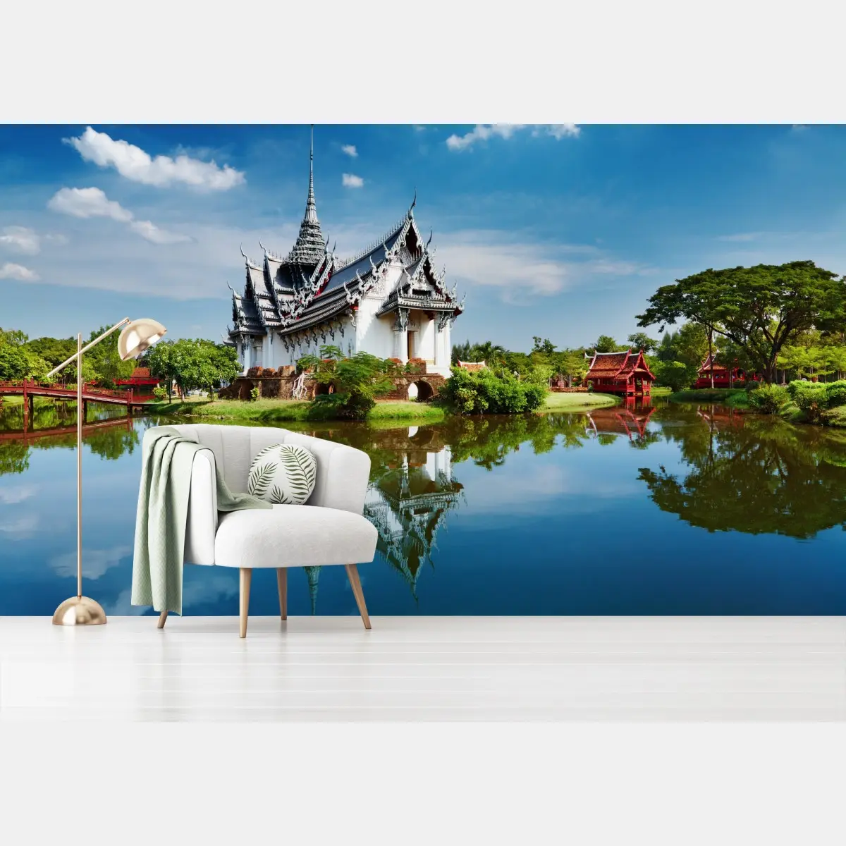 Fototapete ruhige spiegelung bei Sanphet Prasat – Pixers®