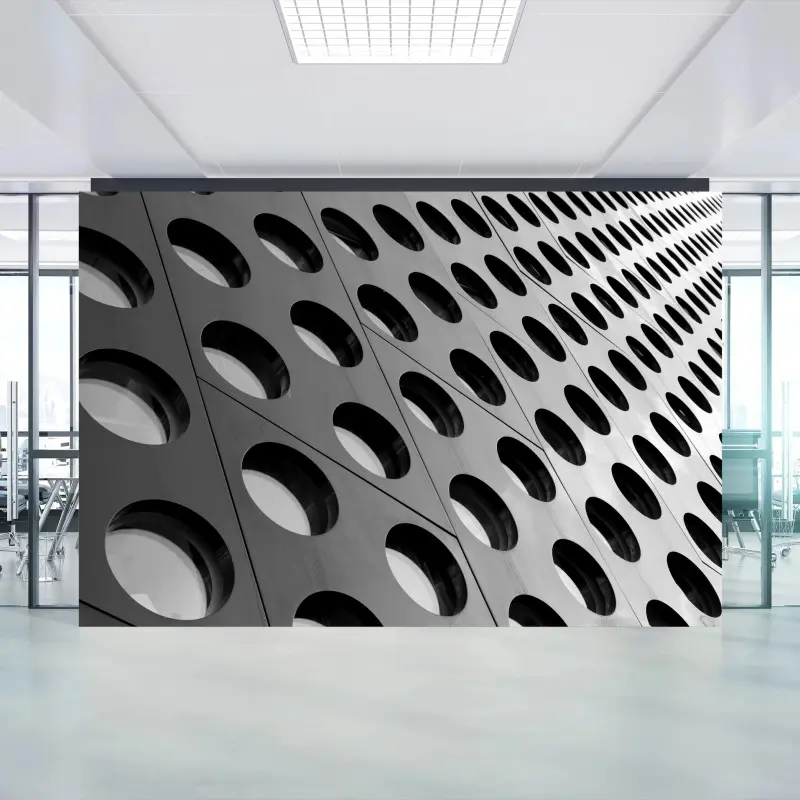 Fototapete geometrische perforierte fassade