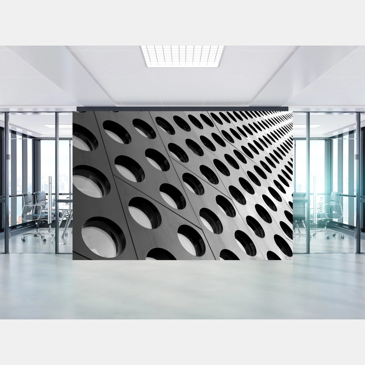 Fototapete geometrische perforierte fassade – Pixers®
