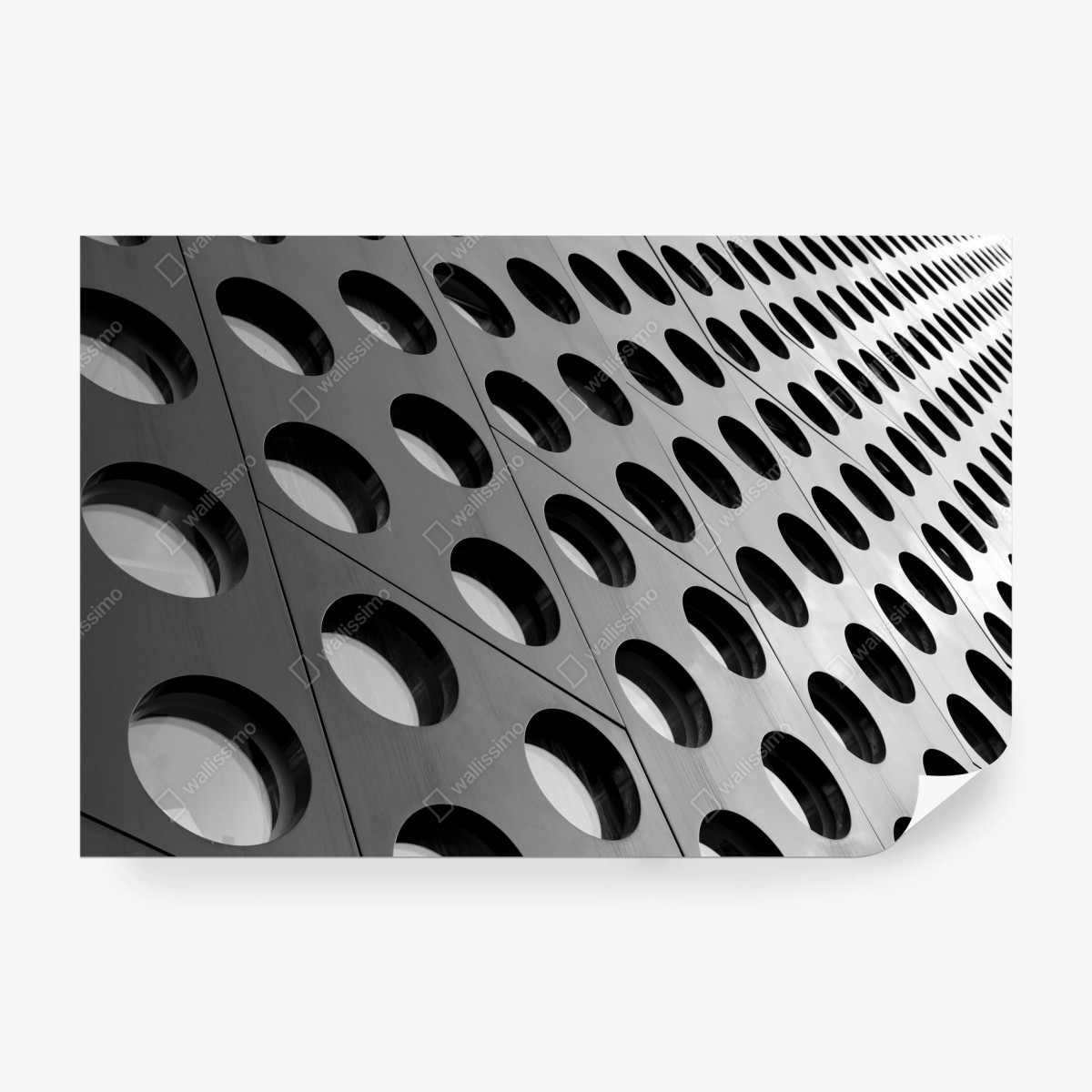 Fototapete geometrische perforierte fassade – Pixers®