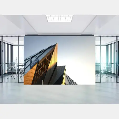 Fototapete goldenes licht auf moderner architektur – Pixers®