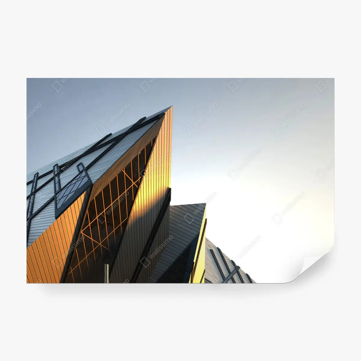 Fototapete goldenes licht auf moderner architektur – Pixers®