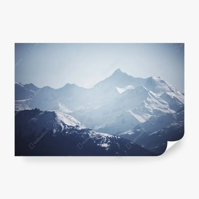 Fototapete majestätische Alpenberge unter blauem Himmel