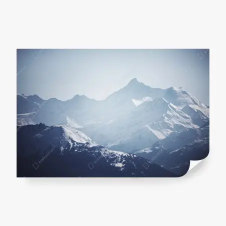 Fototapete majestätische Alpenberge unter blauem Himmel – Pixers®
