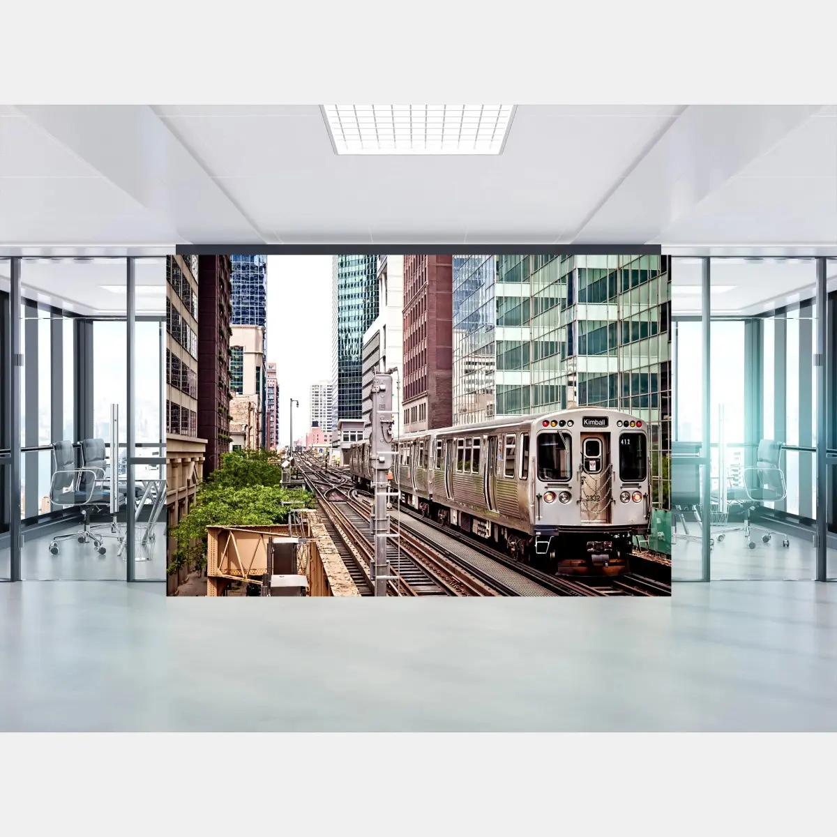 Fototapete hochbahn im stadtzentrum – Pixers®