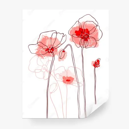 Fototapete zarte mohnblume in aquarell – Pixers®