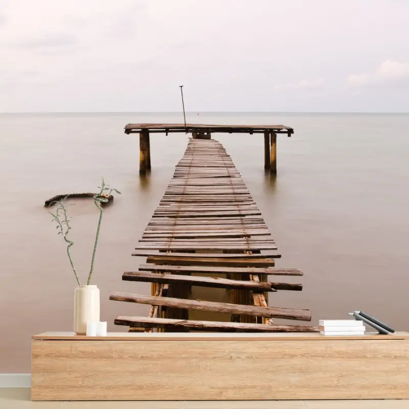 Fototapete ruhiger alter steg am meer