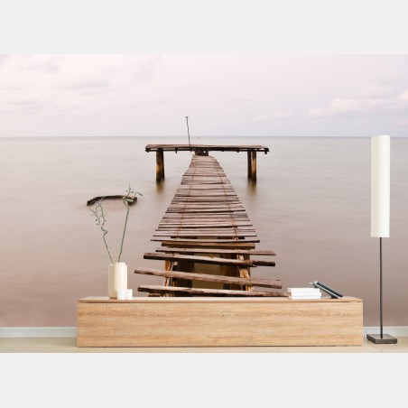 Fototapete ruhiger alter steg am meer – Pixers®