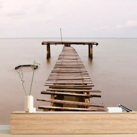 Fototapete ruhiger alter steg am meer