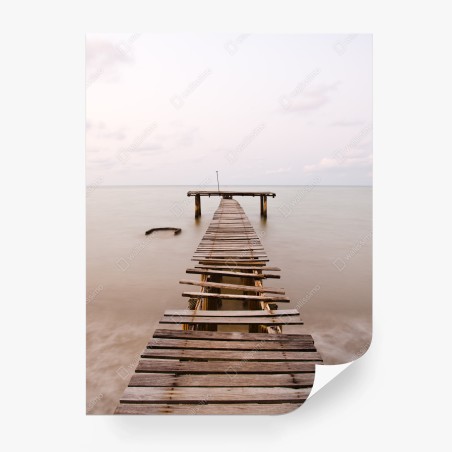 Fototapete ruhiger alter steg am meer – Pixers®