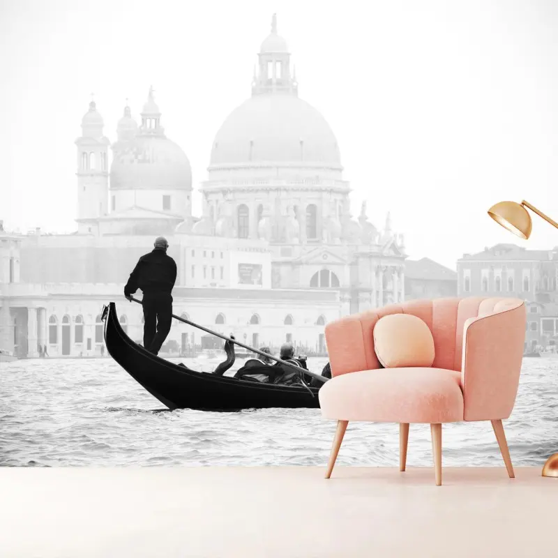 Fototapete gondel-silhouette in Venedig