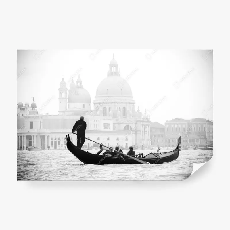 Fototapete gondel-silhouette in Venedig