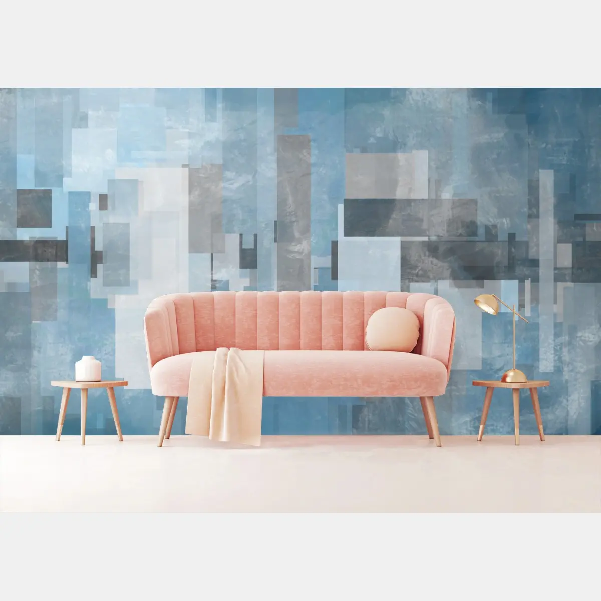 Fototapete blaue geometrische abstraktion – Pixers®