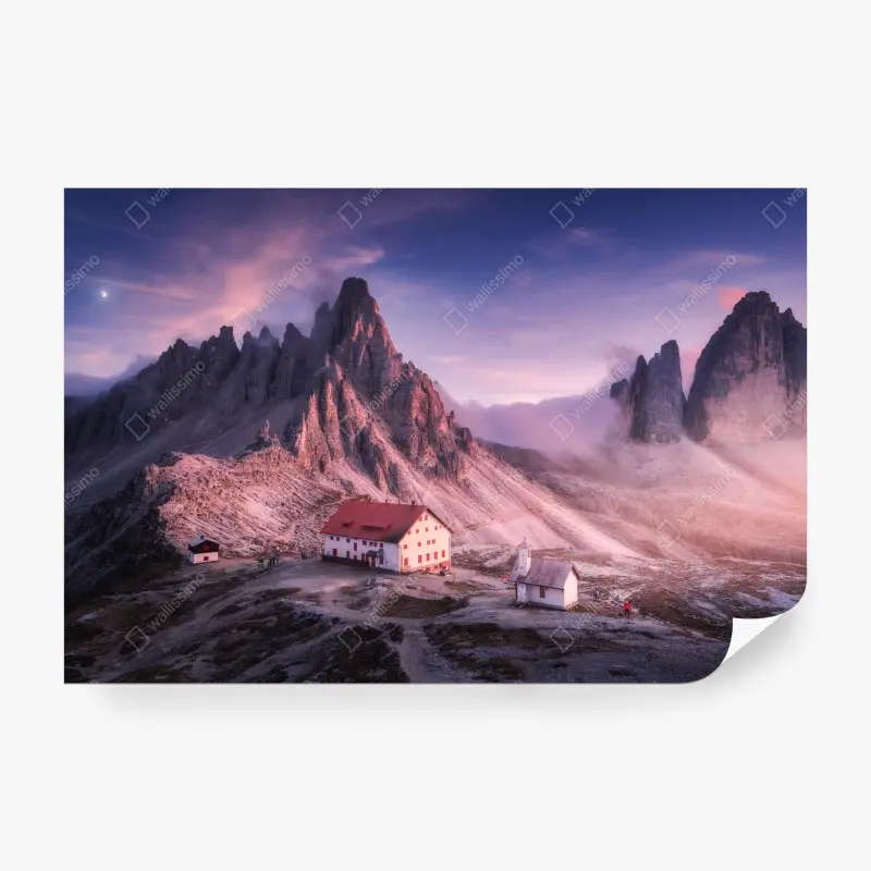 Fototapete ruhige berggipfel im dämmerlicht