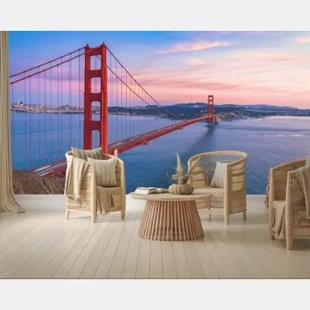 Fototapete sonnenuntergang über der Golden Gate Bridge – Pixers®
