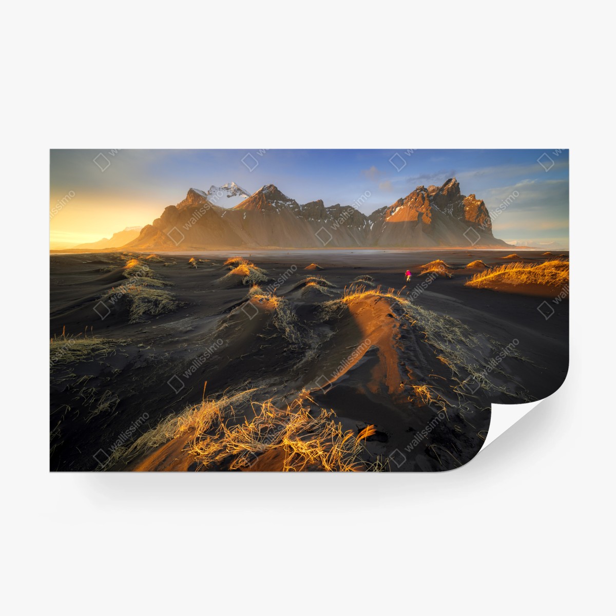 Fototapete goldene dämmerung am Vestrahorn, Island – Pixers®