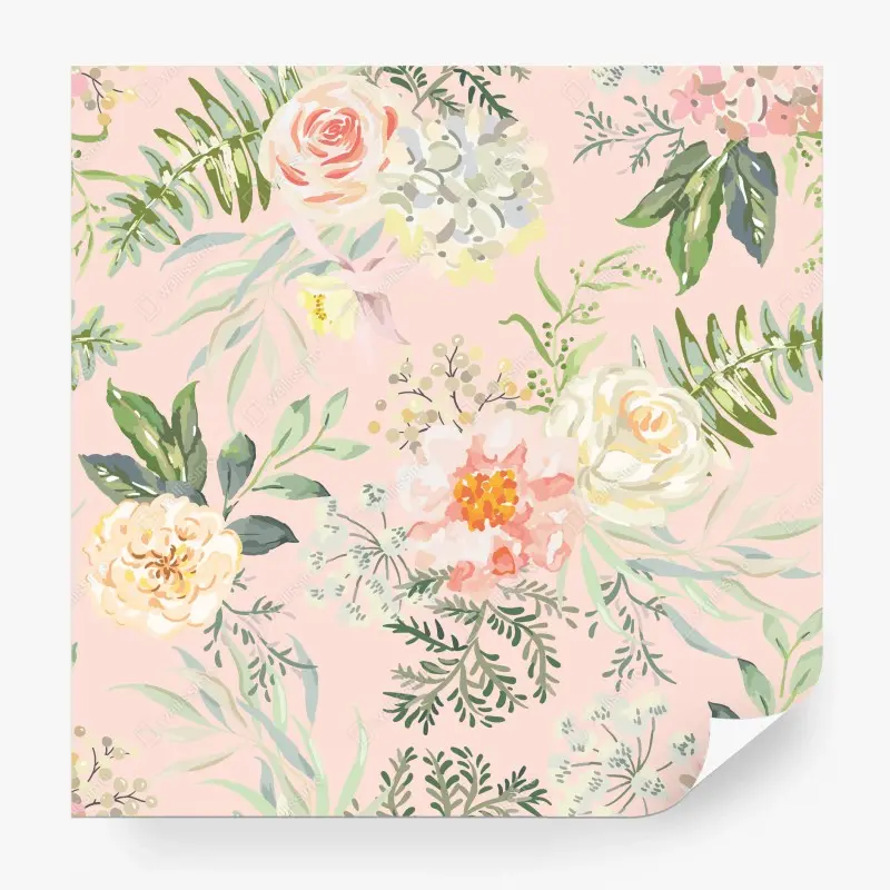 Fototapete zartes pastell blumenmuster
