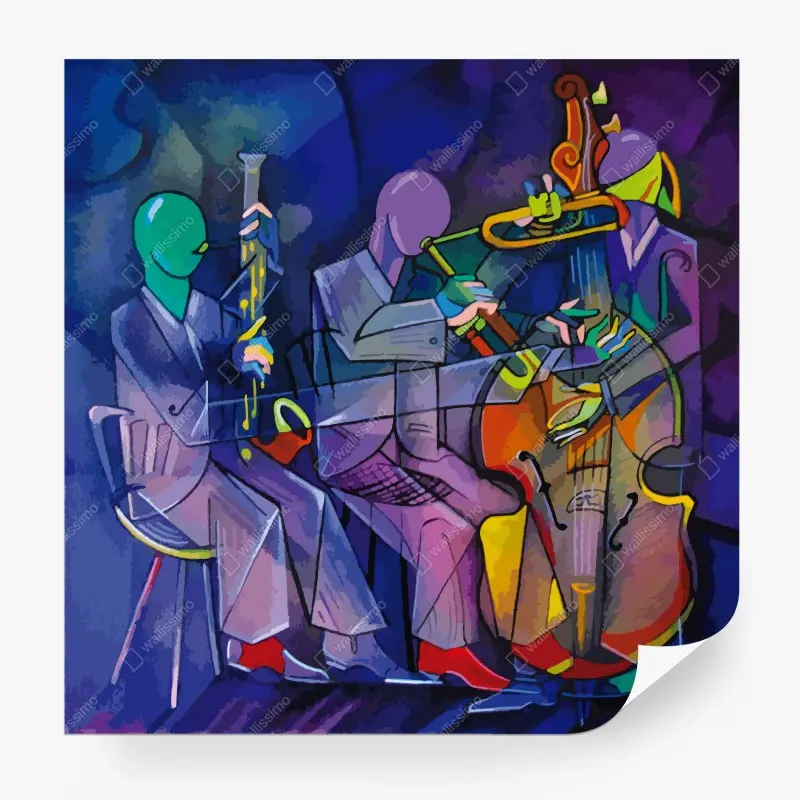 Fototapete farbenfrohes abstraktes jazztrio