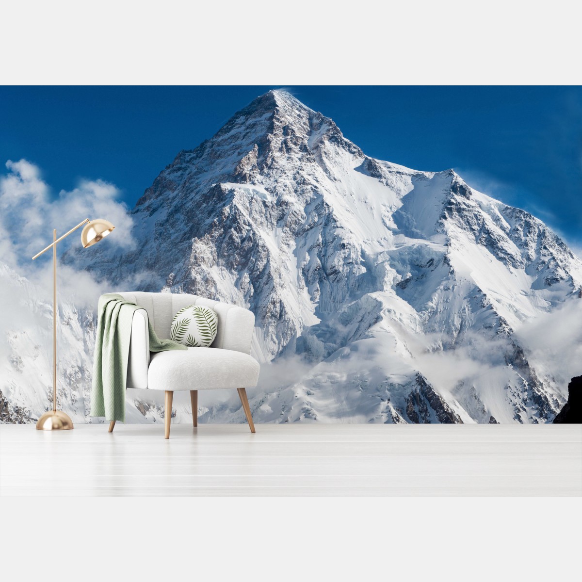 Fototapete majestätischer schneebedeckter berggipfel – Pixers®