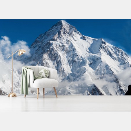 Fototapete majestätischer schneebedeckter berggipfel – Pixers®