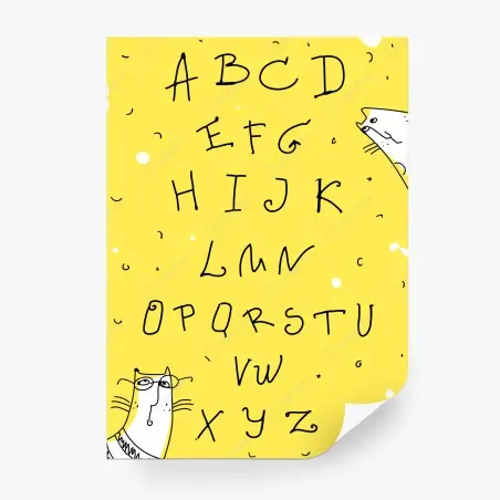 Fototapete verspieltes alphabet mit katzen – Pixers®