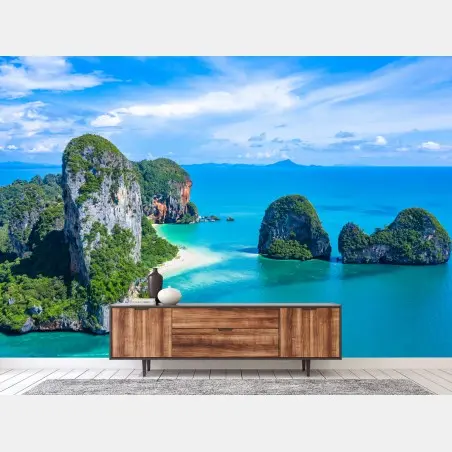 Fototapete luftaufnahme von Railay Beach, Krabi – Pixers®