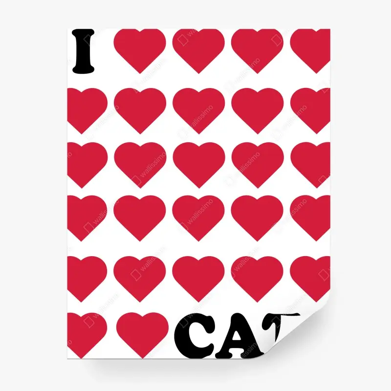 Fototapete i love cats herzmotiv