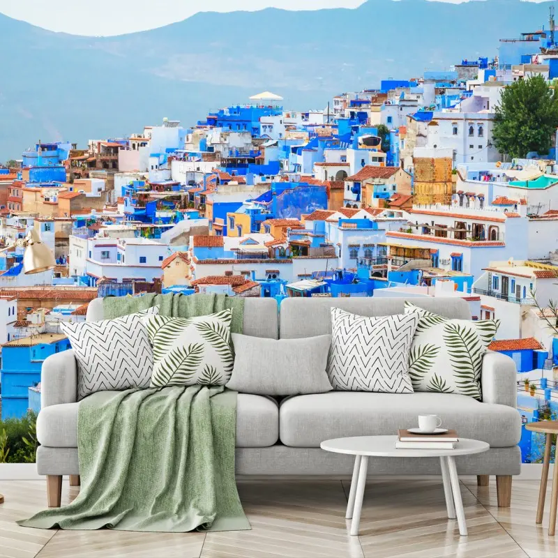 Fototapete blaues stadtbild Chefchaouen