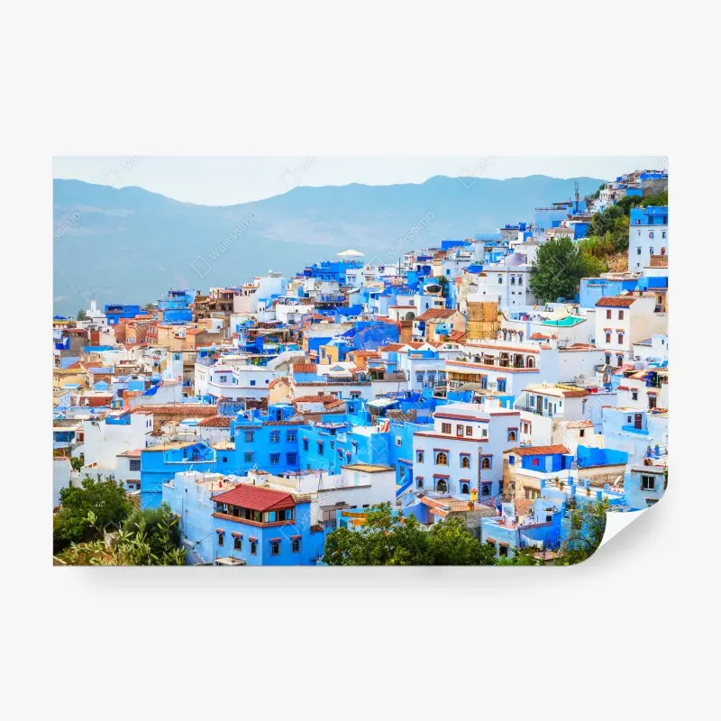 Fototapete blaues stadtbild Chefchaouen
