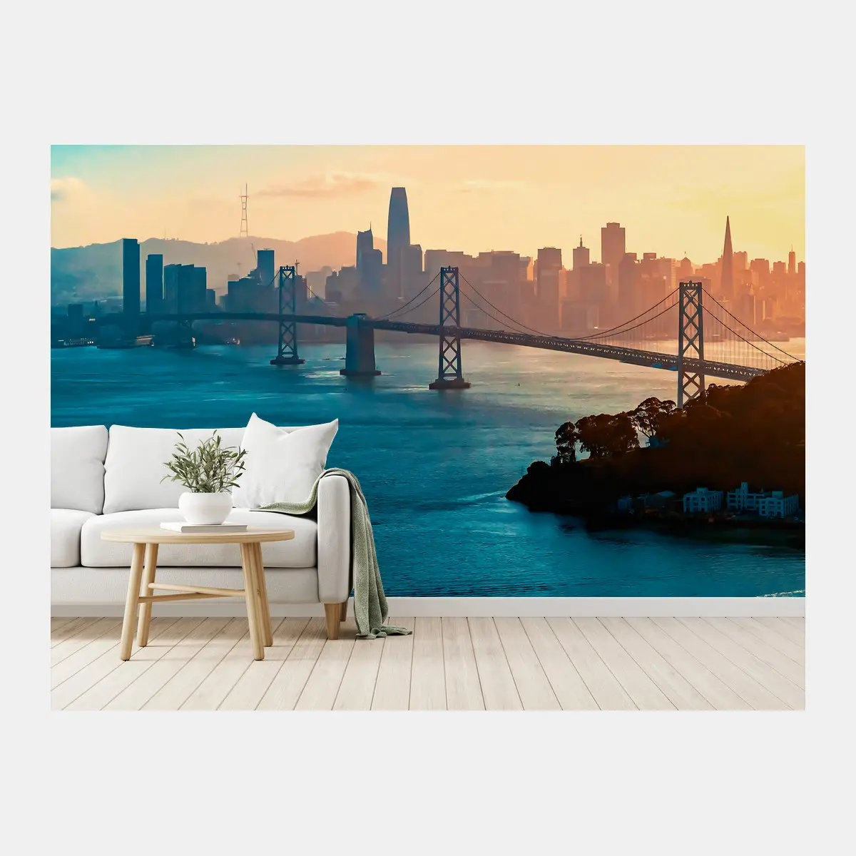 Fototapete panorama von San Francisco bei sonnenuntergang – Pixers®