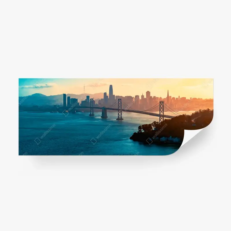 Fototapete panorama von San Francisco bei sonnenuntergang
