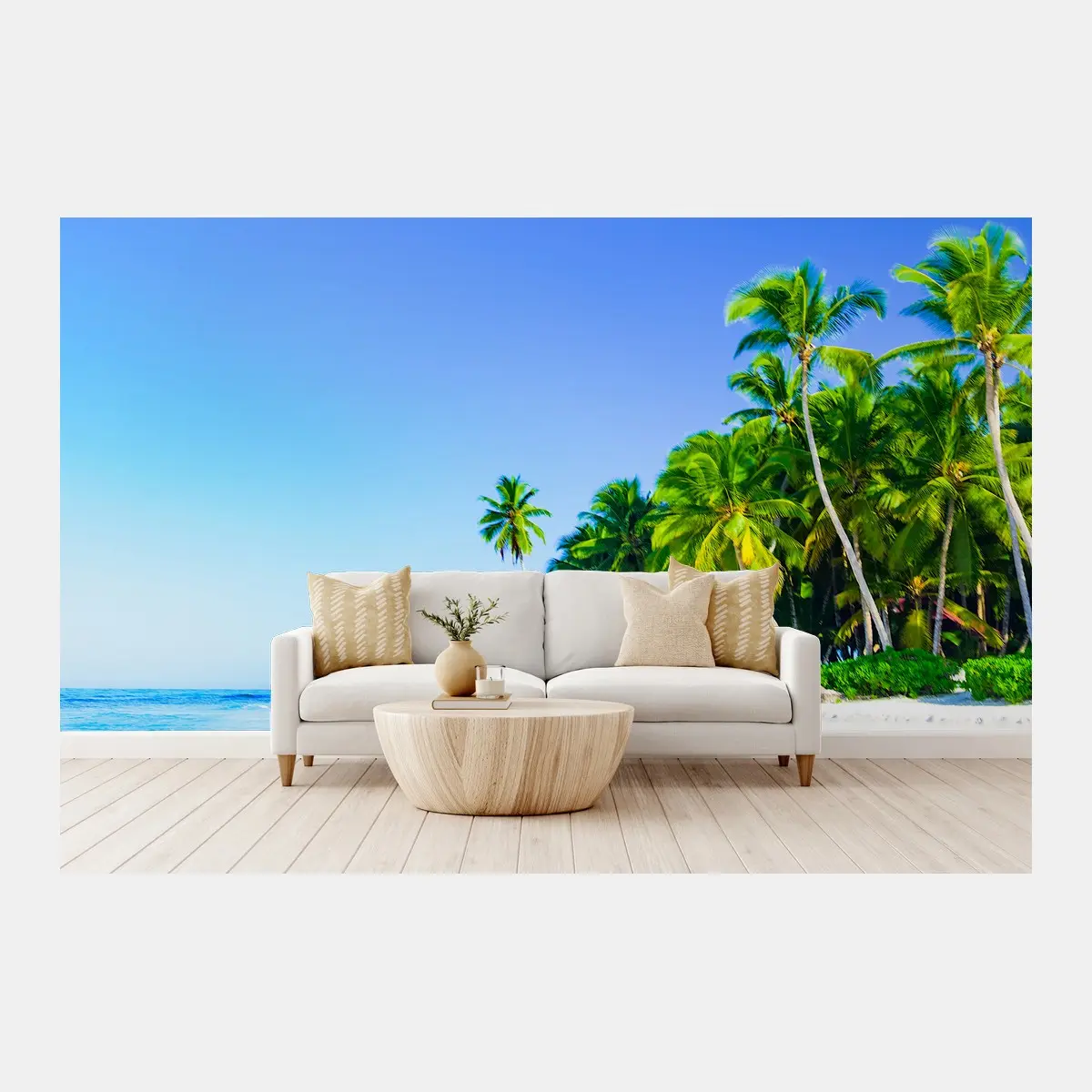Fototapete Saona tropischer strand mit kokospalmen – Pixers®