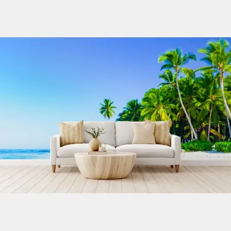 Fototapete Saona tropischer strand mit kokospalmen – Pixers®