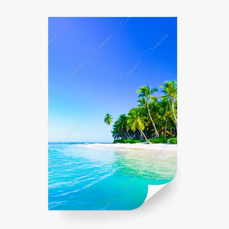 Fototapete Saona tropischer strand mit kokospalmen