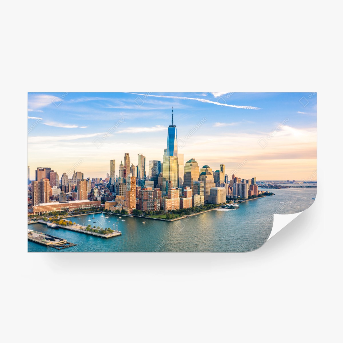 Fototapete lower Manhattan skyline bei sonnenuntergang – Pixers®