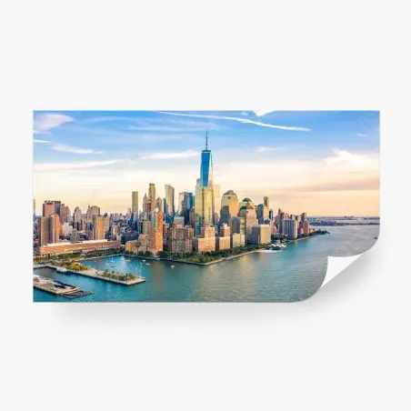 Fototapete lower Manhattan skyline bei sonnenuntergang – Pixers®