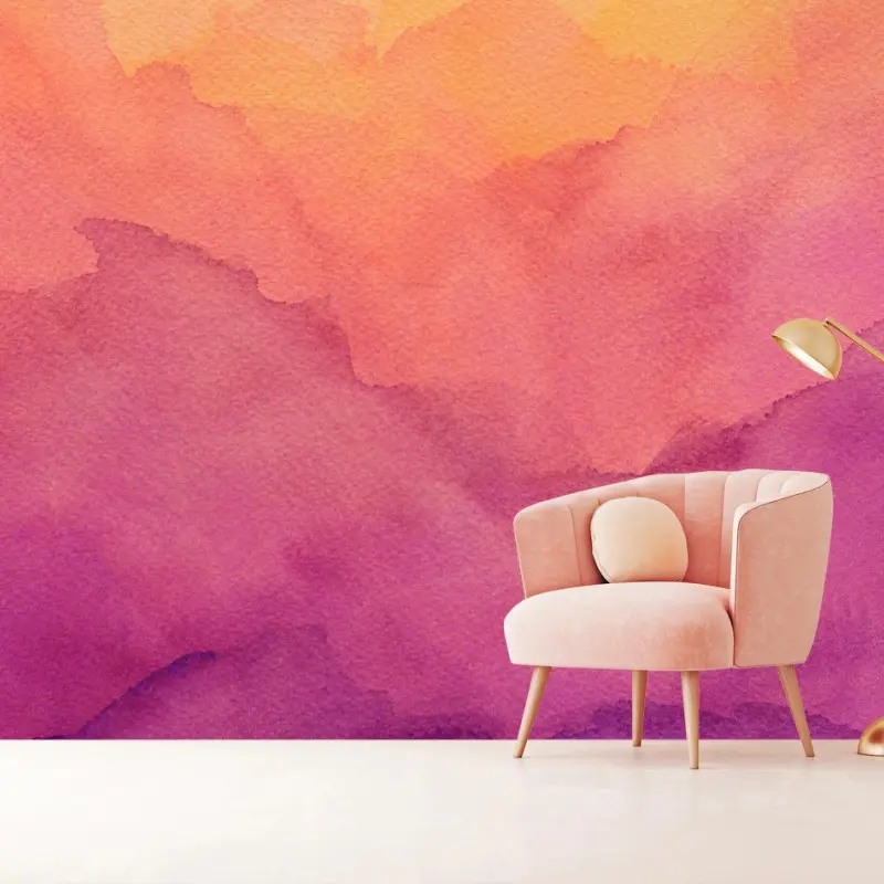 Fototapete aquarell sonnenuntergangsverlauf