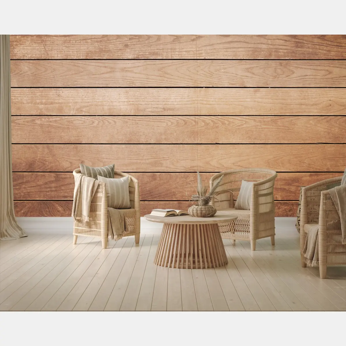 Fototapete rustikale wand aus holzdielen – Pixers®