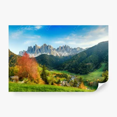 Fototapete ruhiges tal in den Dolomiten bei Santa Maddalena – Pixers®